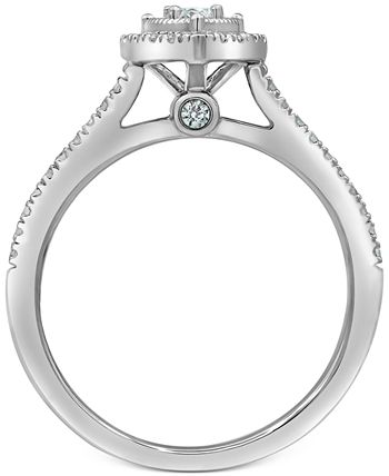 Macy's - Diamond Teardrop Halo Engagement Ring (1/2 ct. t.w.) in 14k White gold