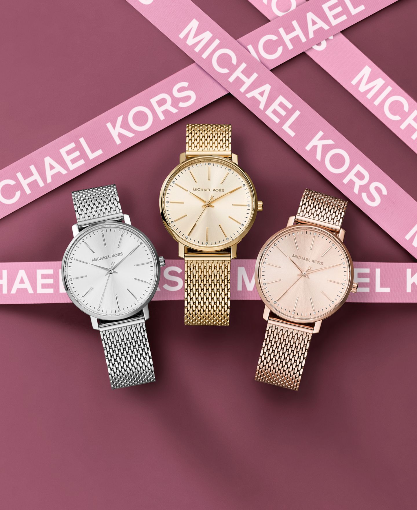 Женские часы Michael Kors Pyper с сетчатым браслетом из стали цвета розового золота, 38 мм — фото 4