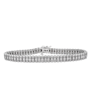Diamond (1/4 ct. t.w.) Miracle Plate Rolex Bracelet in Sterling Silver