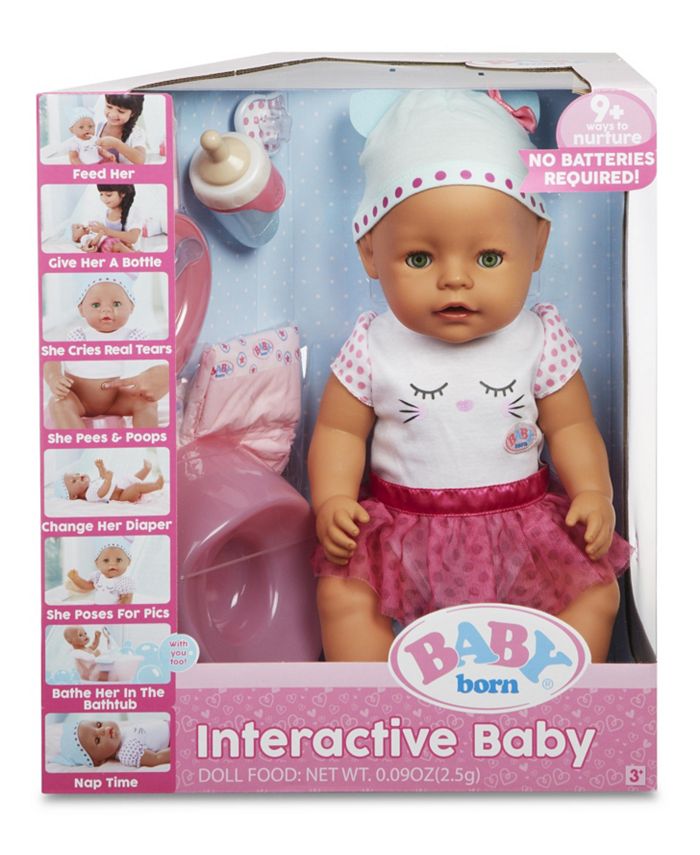 Baby born interactive doll 2024 green eyes