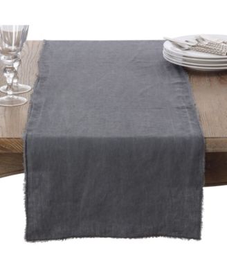 Fringed Linen Design Stone Washed Runner