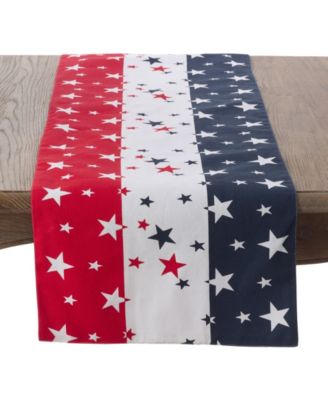 red white blue table runner