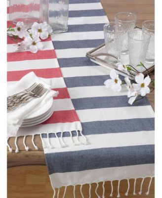 Cotton Striped Tassel Runner