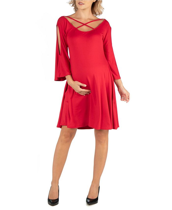 Vivo Lamu Knee Length Cold Shoulder Dress - Tan