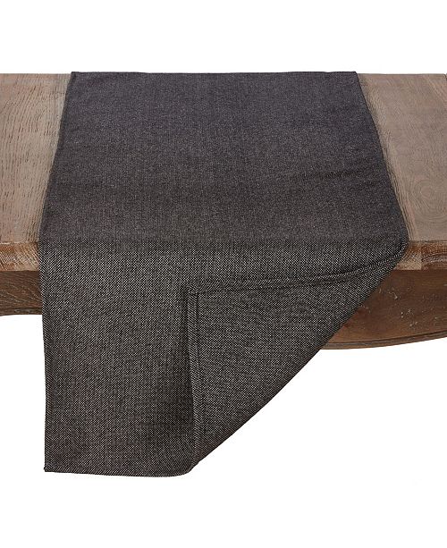 Saro Lifestyle Wool Blend Table Runner With Herringbone Design