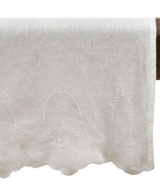 Stonewashed Table Runner with Embroidered Design
