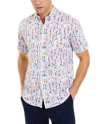 Club Room - Men's Stretch Watch-Print Shirt