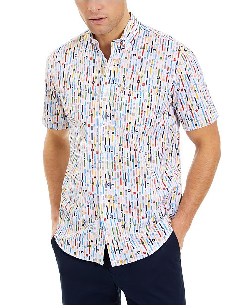 Club Room Men S Stretch Watch Print Shirt Created For Macy S