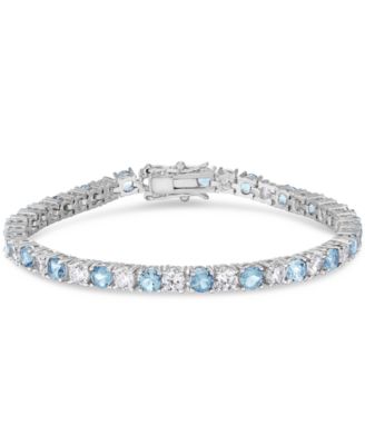 Macy's Simulated Cubic Zirconia Alternating Line Bracelet in Silver ...