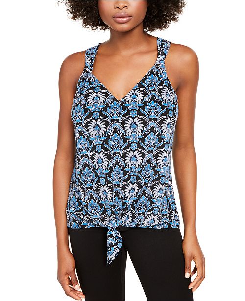 Inc International Concepts Inc Printed Tie Front Top Created For