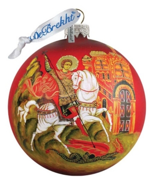 G.debrekht Icon Saint George Ball Glass Ornament In Multi
