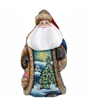 G.debrekht Woodcarved And Hand Painted Trim-a-tree Bunny Santa Figurine In Multi