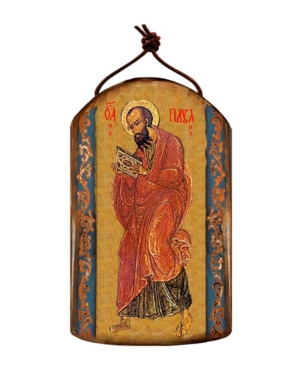 G.debrekht Saint Paul Wooden Greek Christian Orthodox Icon Ornament In Multi