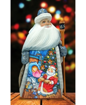 G.debrekht Woodcarved And Hand Painted Santa Christmas Story Santa Figurine In Multi