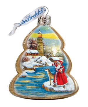 GDeBrekht Light House Santa Glass Ornament