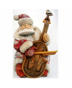 G.debrekht Woodcarved And Hand Painted Jolly Orchestra Santa Claus Figurine In Multi