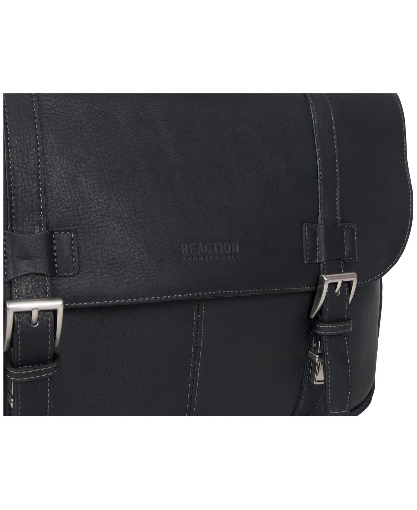Сумка Kenneth Cole Reaction Colombian Leather Flapover 15.6” Laptop, цвет: Чёрный — фото 2