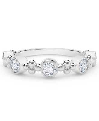 De Beers Forevermark Forevermark Tribute™ Collection Diamond (1/2 ct. t.w.) Ring With Beaded Detail In 18 Yellow, White and Rose Gold