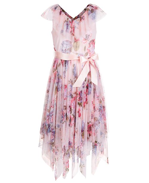 Pink Violet Big Girls Floral Print Ruffle Dress Reviews All