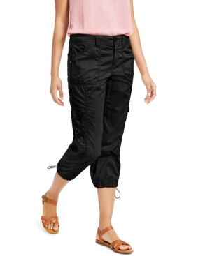 Style & Co Women's Cargo Capri Pants, Regular & Petite, Created For Macy's In Deep Black