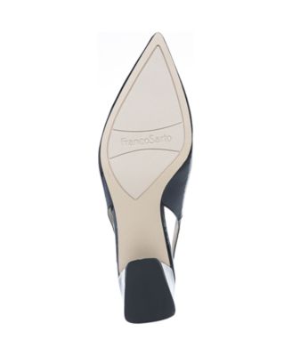 Women's Racer Pointed Toe Block Heel Slingback Pumps