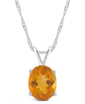 Macy's Amethyst (2-1/3 Ct. T.w.) Pendant Necklace In Sterling Silver. Also Available In Blue Topaz, Citrine In Citrine
