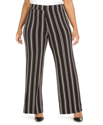 plus size striped palazzo pants