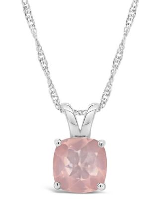 Macy's - Gemstone Pendant Necklace in Sterling Silver. Available in Sky Blue Topaz, Rose Quartz, Citrine and Amethyst