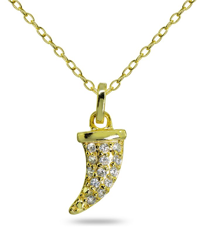 Giani Bernini - Cubic Zirconia Horn Pendant in 18k Gold Plated Sterling Silver