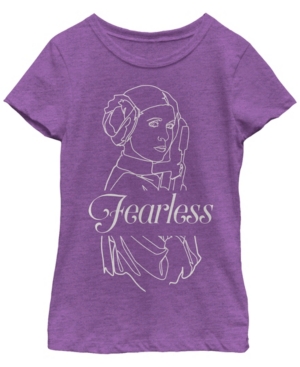 Fifth Sun Star Wars Big Girl's Princess Leia Fearless Outline Short Sleeve T-Shirt