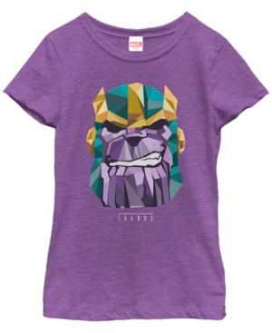 Fifth Sun Marvel Big Girl's Thanos Low Poly Geometric Art Head Short Sleeve T-Shirt
