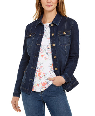 Charter Club Button-Up Denim Jacket, Created For Macy's & Reviews ...