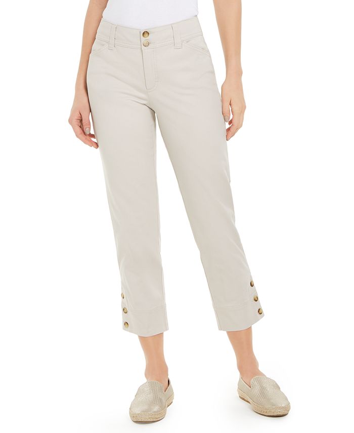 Charter Club Petite Three-Button-Hem Capri Jeans, Created for Macy's -  Macy's