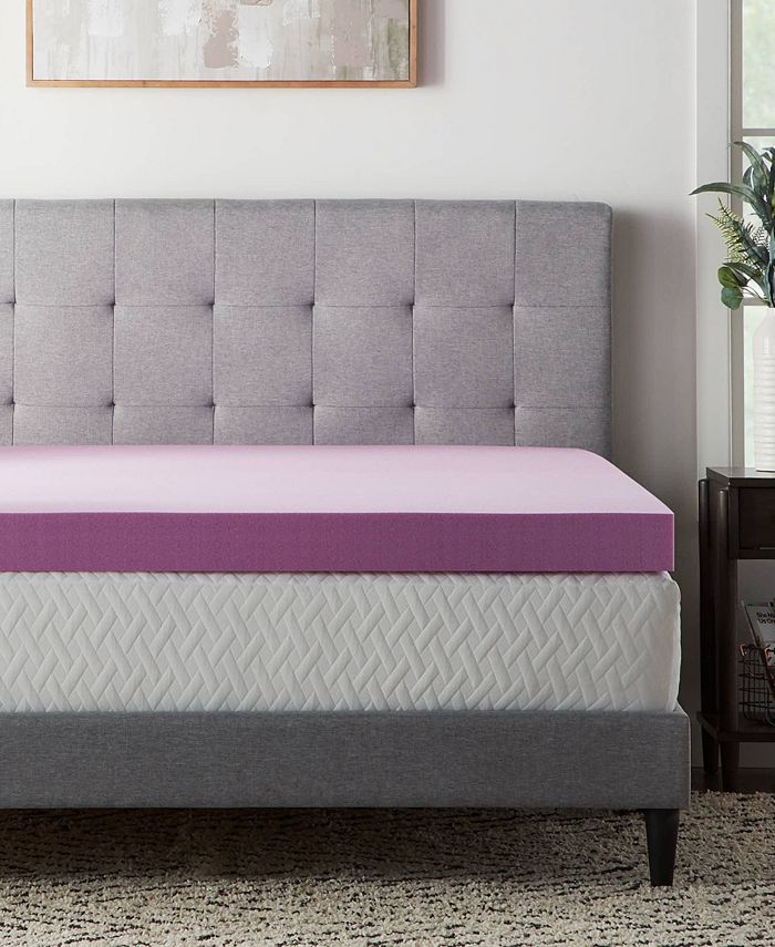 Lucid 4" Lavender Memory Foam Mattress Topper, Twin XL Macy's