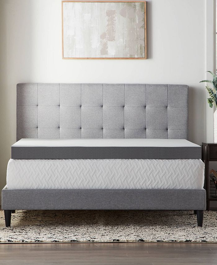 Lucid 4" Bamboo Charcoal Memory Foam Topper, Full Macy's