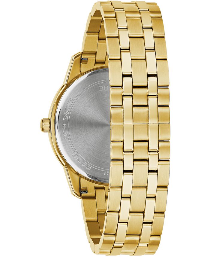 Bulova - Men's Sutton Diamond-Accent Gold-Tone Stainless Steel Bracelet Watch 40mm