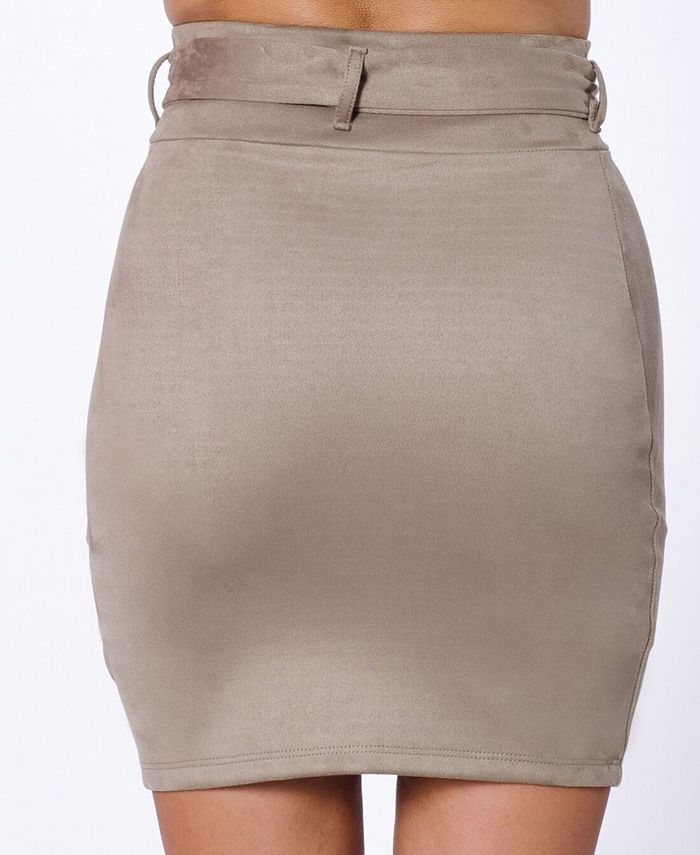 Lux LA Adjustable Waist Belt Heavy Suede Mini Skirt & Reviews - Skirts ...