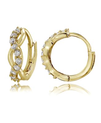 Giani Bernini Cubic Zirconia Wrap Huggie Hoop Earrings in 18k Gold ...