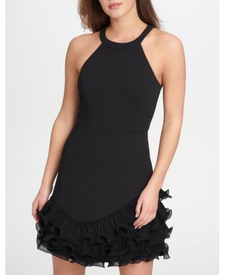 guess black ruffle dress