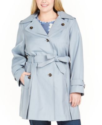 london fog hooded belted trench coat