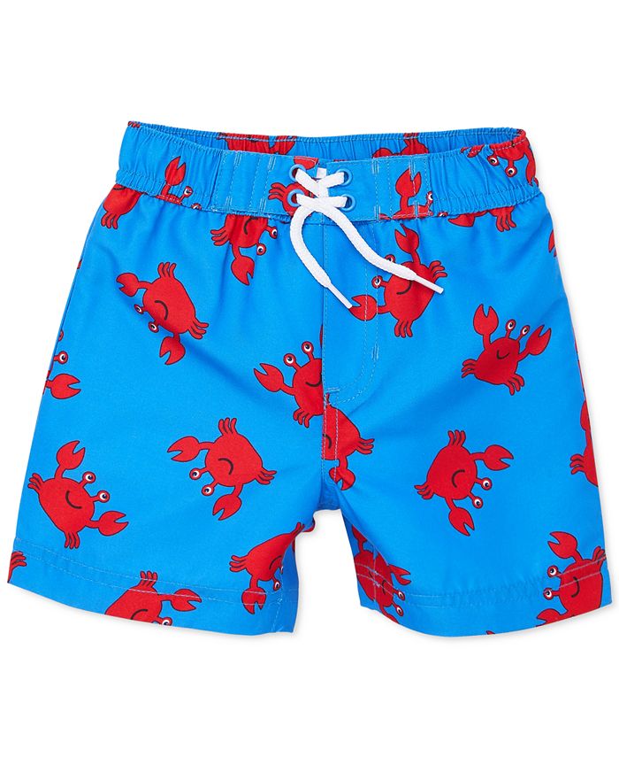 Little Me Baby Boys Crab-Print Swim Trunks - Macy's