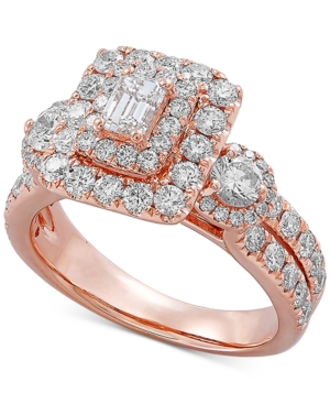image of Diamond Octagon Halo Engagement Ring (2 ct. t.w.) in 14k Rose Gold