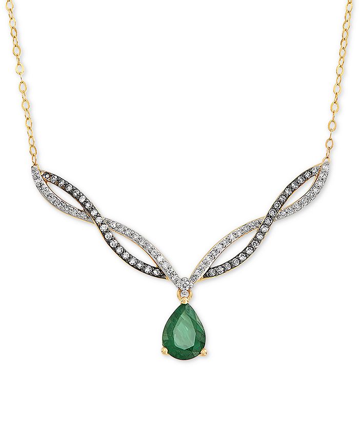 Macy's jewelry hotsell emerald necklaces