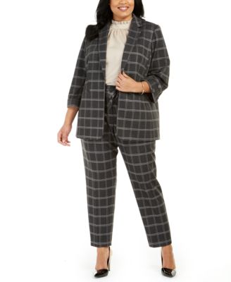 plus size plaid dress pants