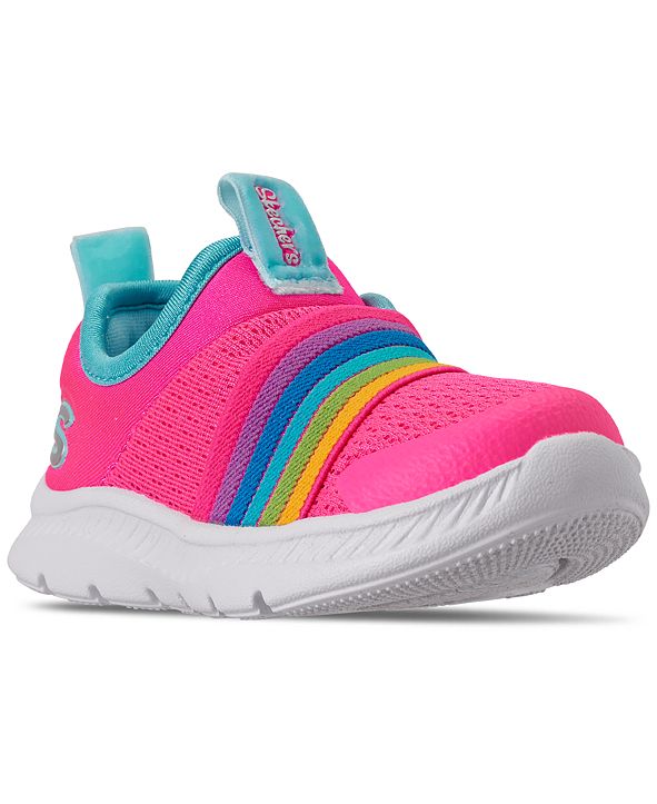 Skechers Toddler Girls Comfy Flex 2.0 Rainbow Delight SlipOn Running