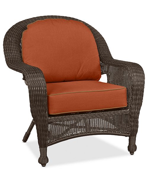 Furniture Monterey Wicker Outdoor Club Chair with Custom Sunbrella®, Created for Macy's