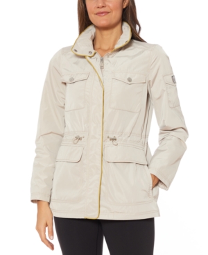 image of Vince Camuto Cinched-Waist Water-Resistant Anorak