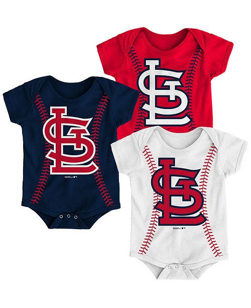 Outerstuff Baby St Louis Cardinals Running Home 3 Piece Bodysuit