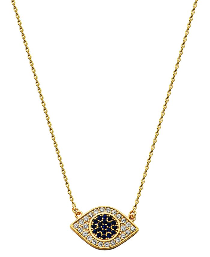 Macy's Evil Eye Cubic Zirconia Necklace in Fine Silver Plate Macy's