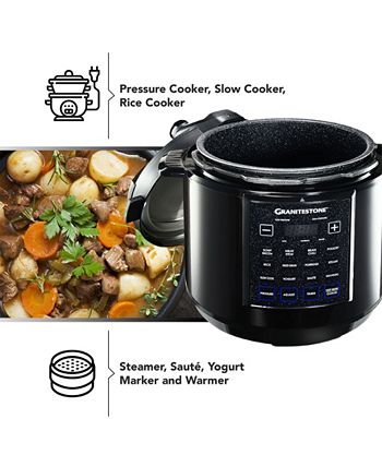 TAYAMA 1 Qt. White Mini Ceramic Stew Cooker with Pre-Settings and Built-In  Timer, Small